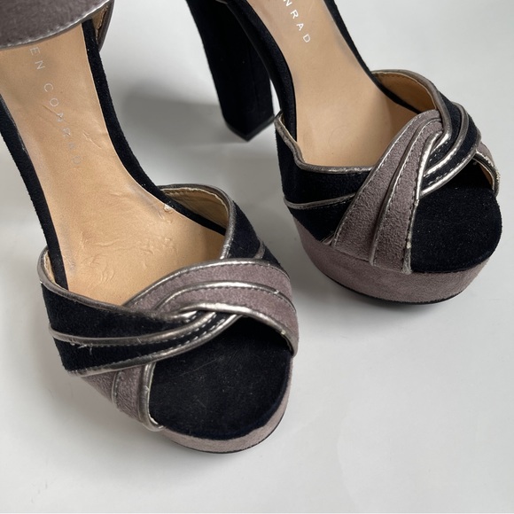 LAUREN CONRAD Dezi Black & Gray Peep Toe Heels - Picture 8 of 14